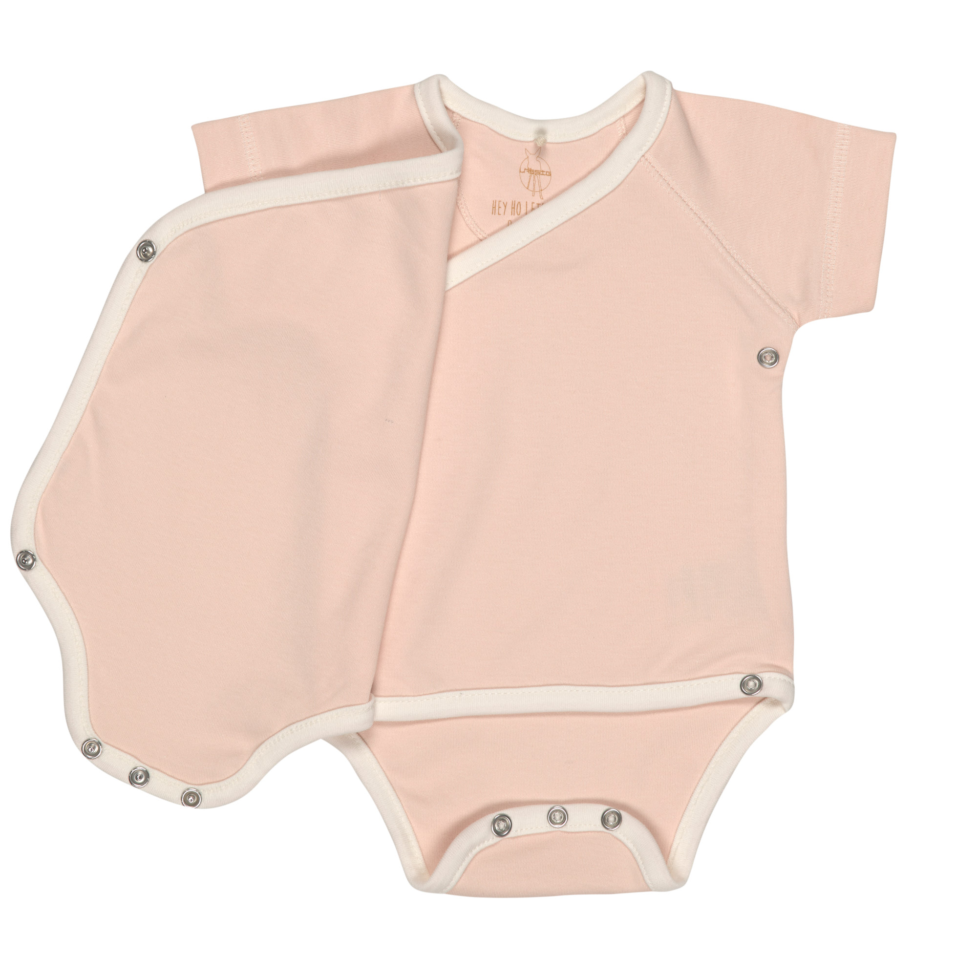 Baby Wickelbody (2er Set) kurzarm - Bio Baumwolle, Rosa Oliv