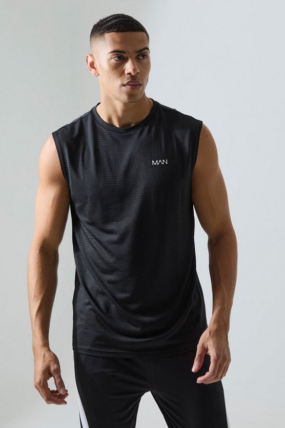 Man Active Jacquard Tanktop