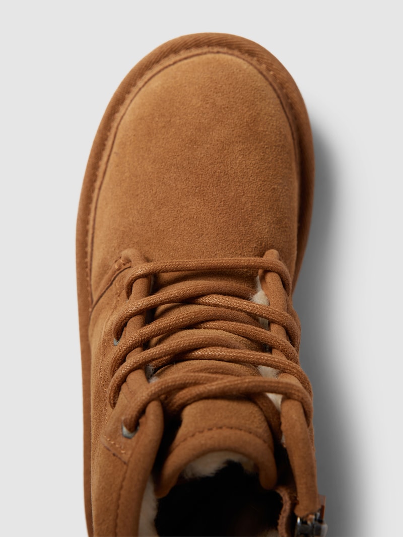 Schnürboots mit Label-Details Modell 'NEUMEL' in camel