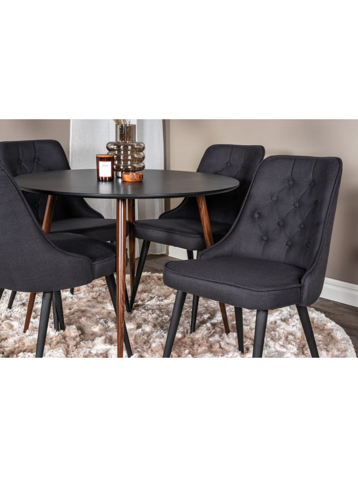 ebuy24 Essgruppe Plaza 22 (5-teilig) Schwarz 100 x 100 cm günstig kaufen onesize