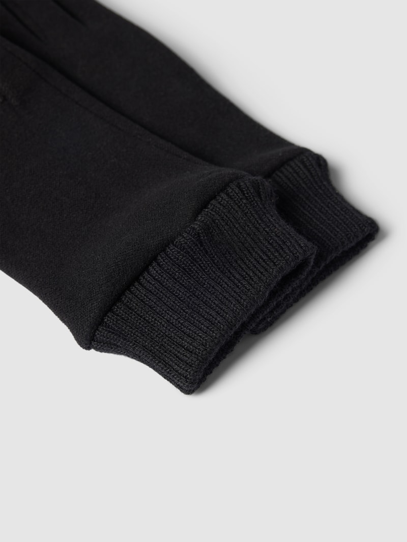 Handschuhe mit gerippten Abschlüssen in schwarz