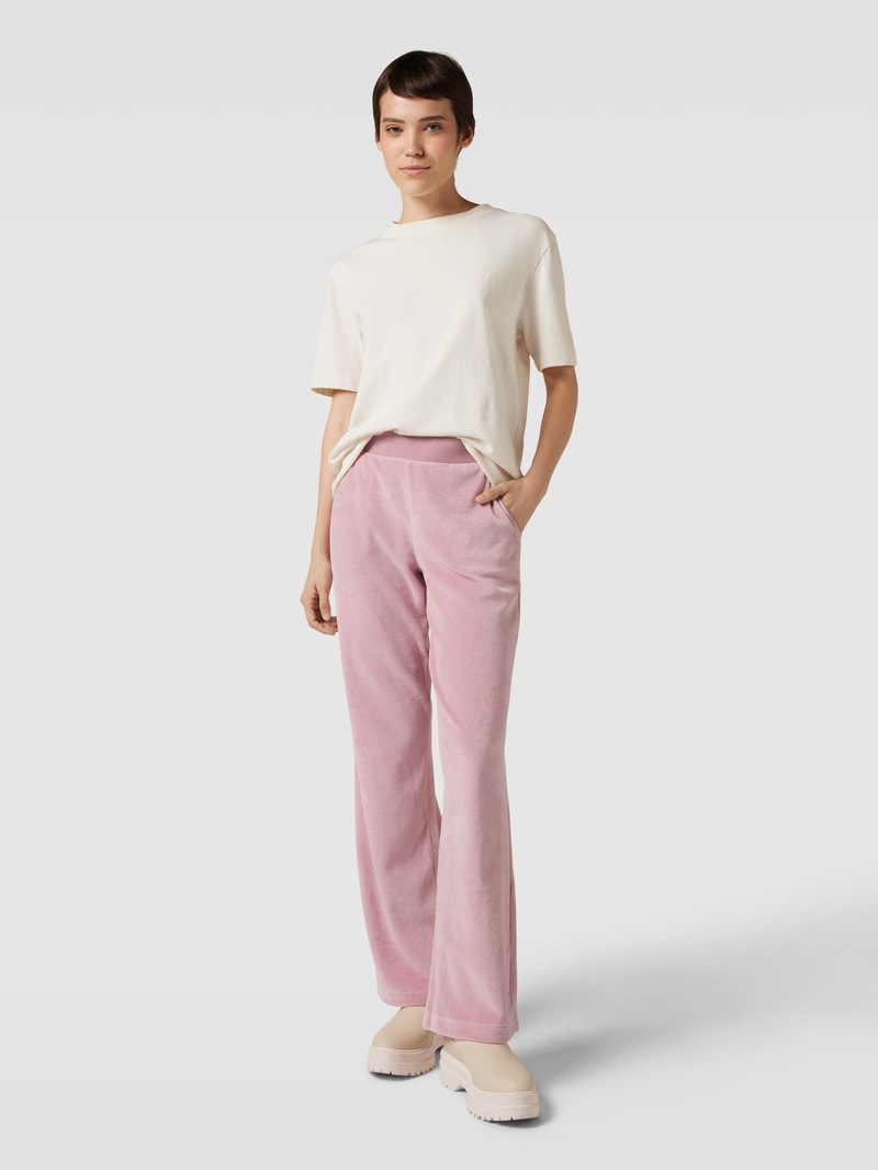 Flared Cut Hose mit elastischem Bund in rosa