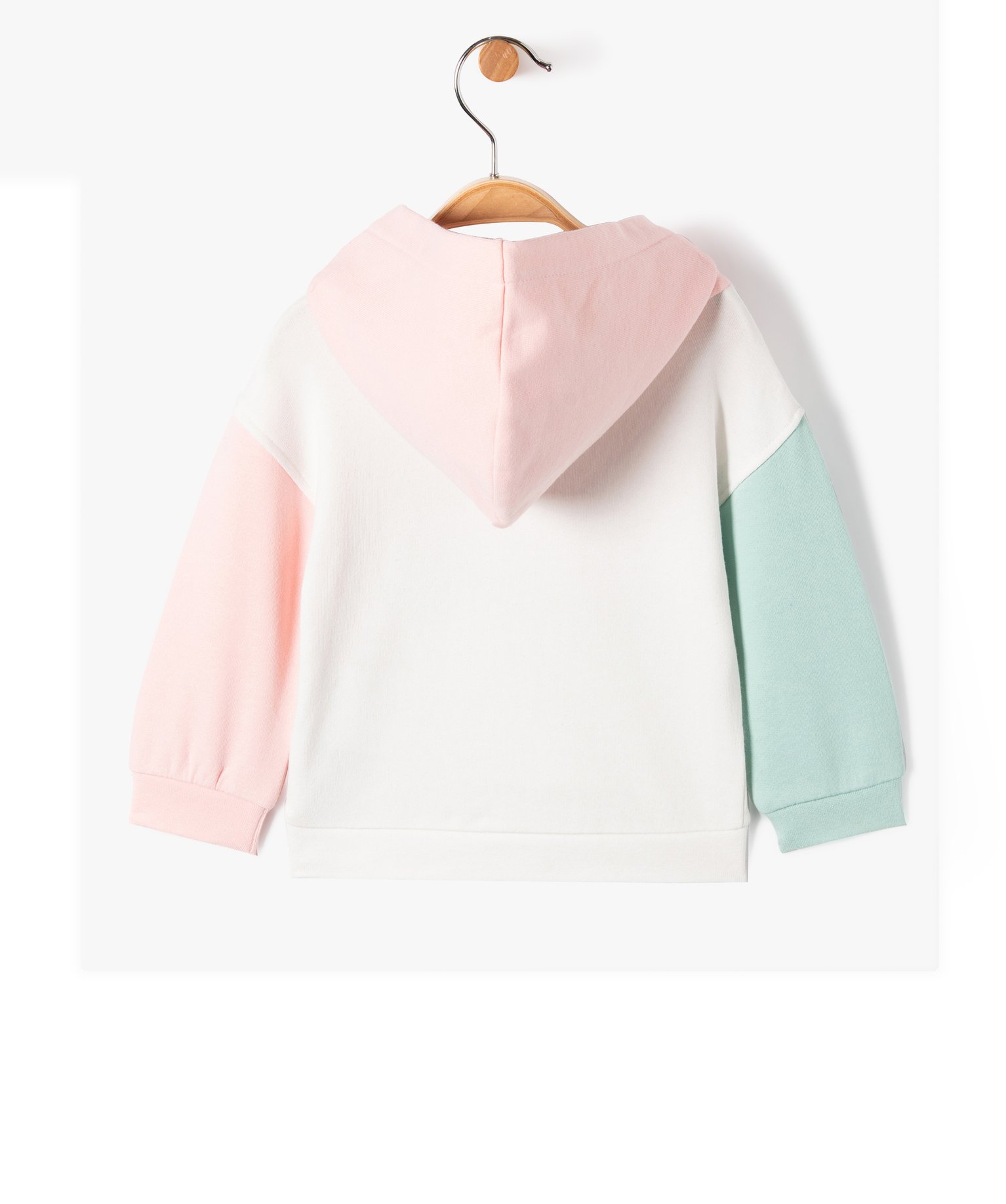 Sweat bébé fille multicolore à capuche et paillettes - Ca... ecru | GEMO