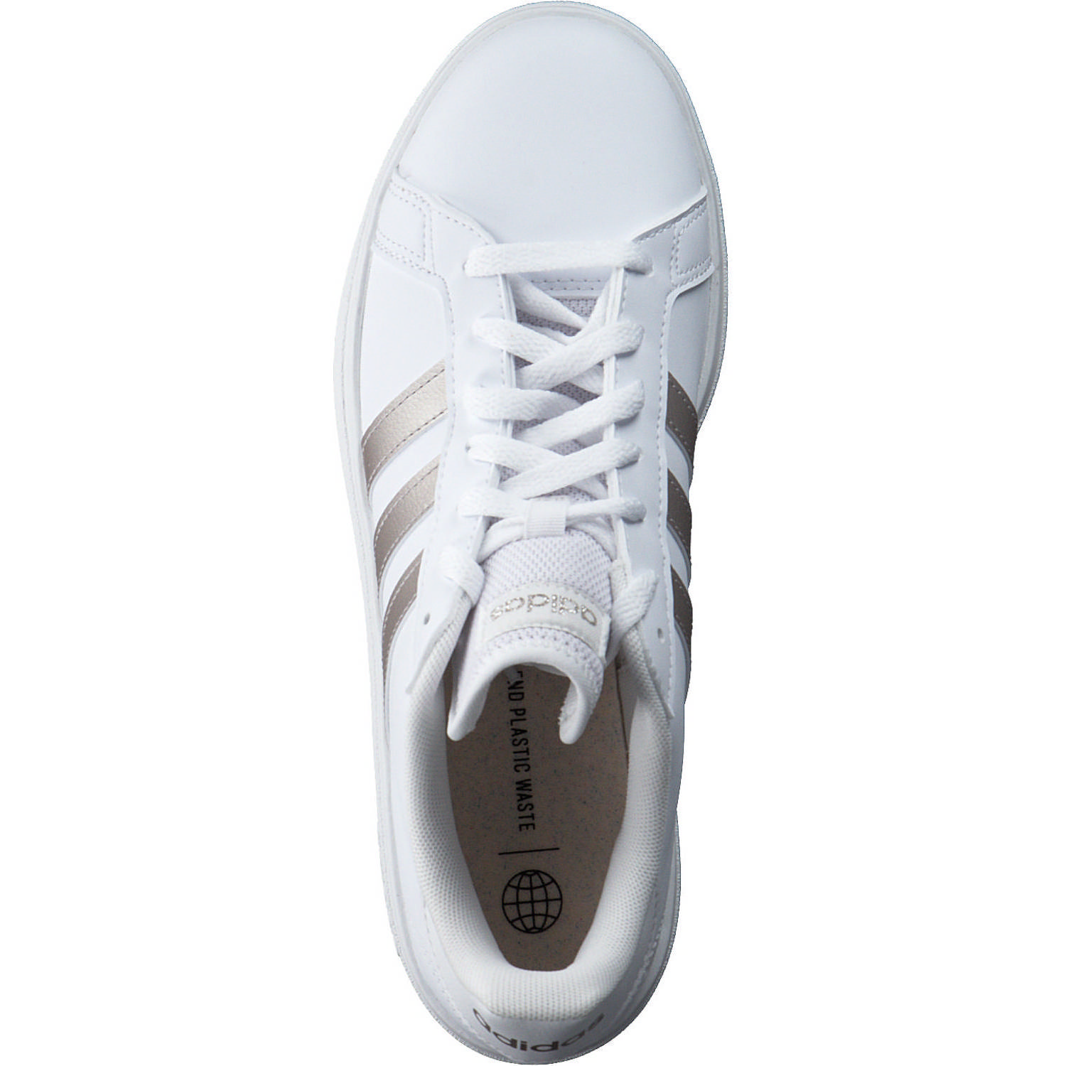 Adidas Core Grand Court Base 2 W, Sneakers Low, Damen, weiß / gold