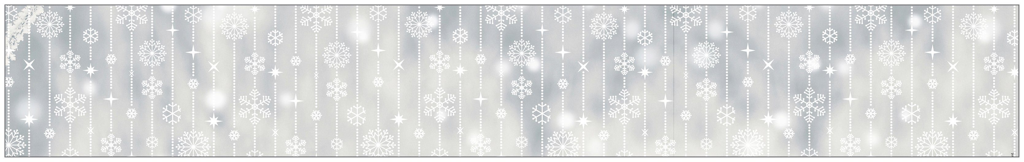 Fensterfolie Look Schneeflocken white, MySpotti, halbtransparent, glatt, 200 x 30 cm, statisch haftend
