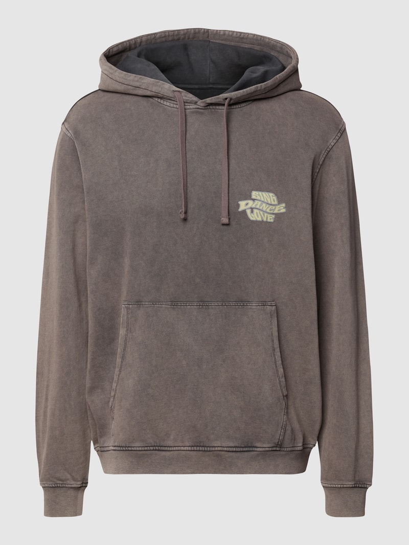 Hoodie mit Statement-Print in dunkelgrau