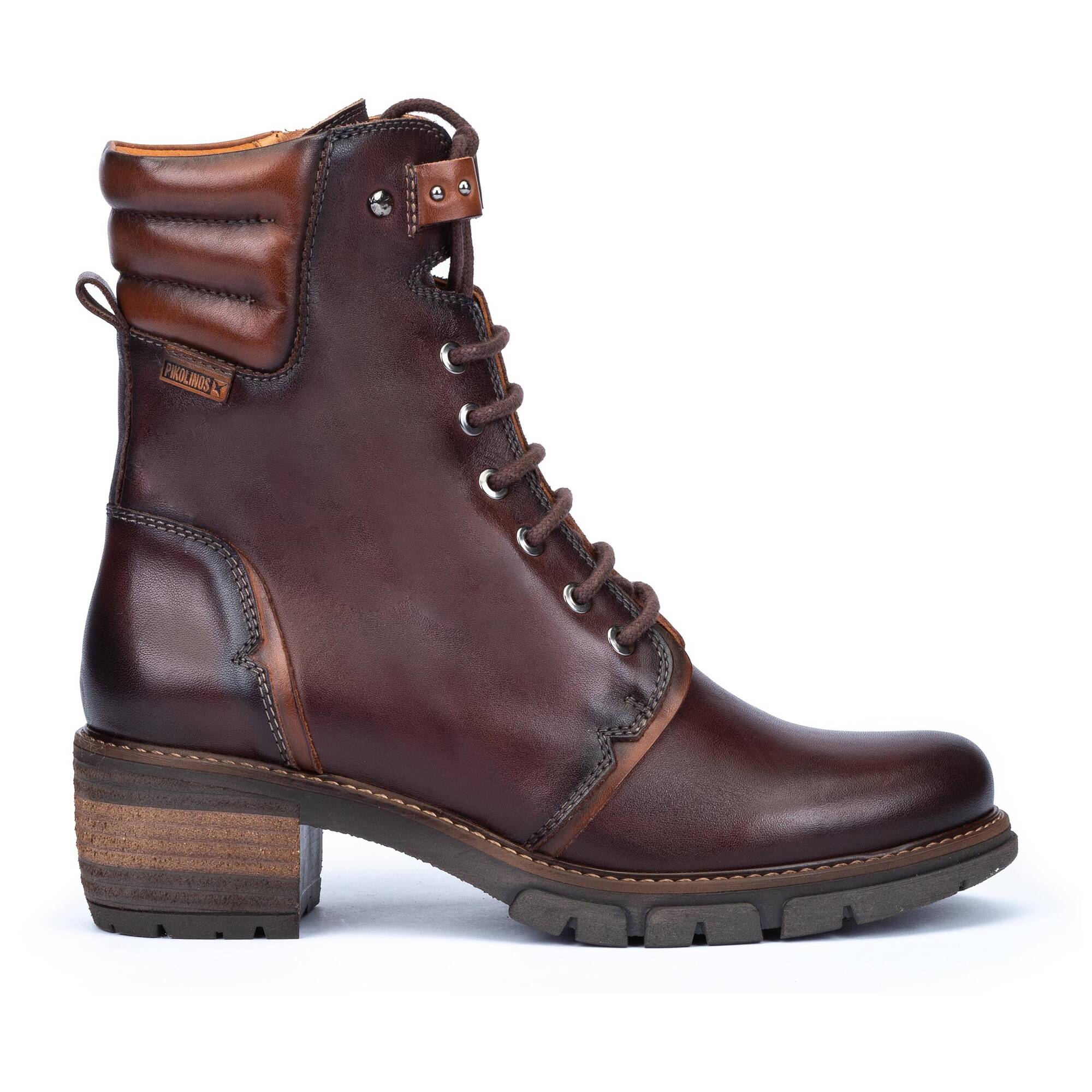 Botki na obcasie sznurowane - MAHOGANY