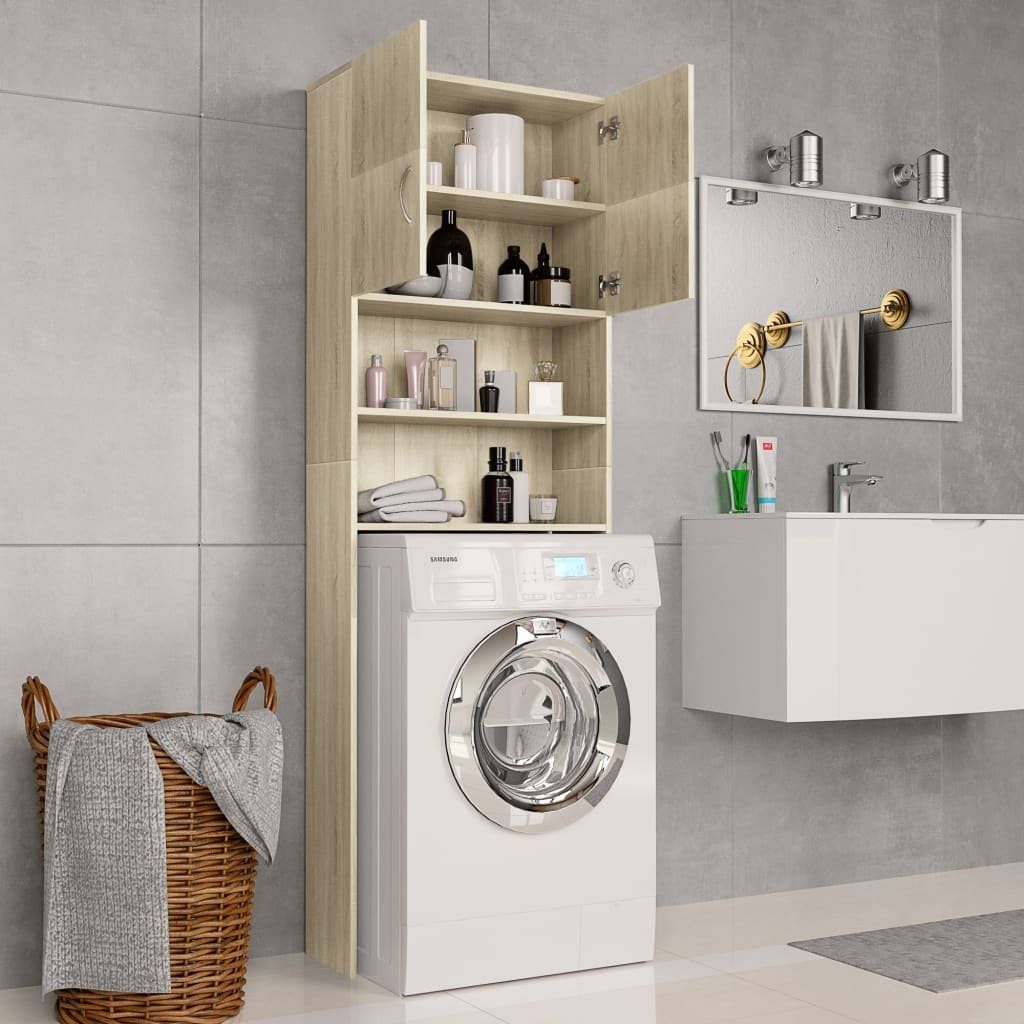 vidaXL Waschmaschinenumbauschrank Waschmaschinenschrank Sonoma-Eiche 64x25,5x190 cm Holzwerkstoff