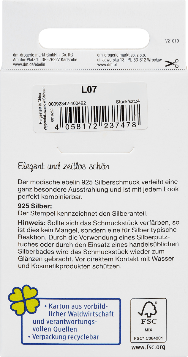 Ohrstecker-Set 925 Silber, 4 St