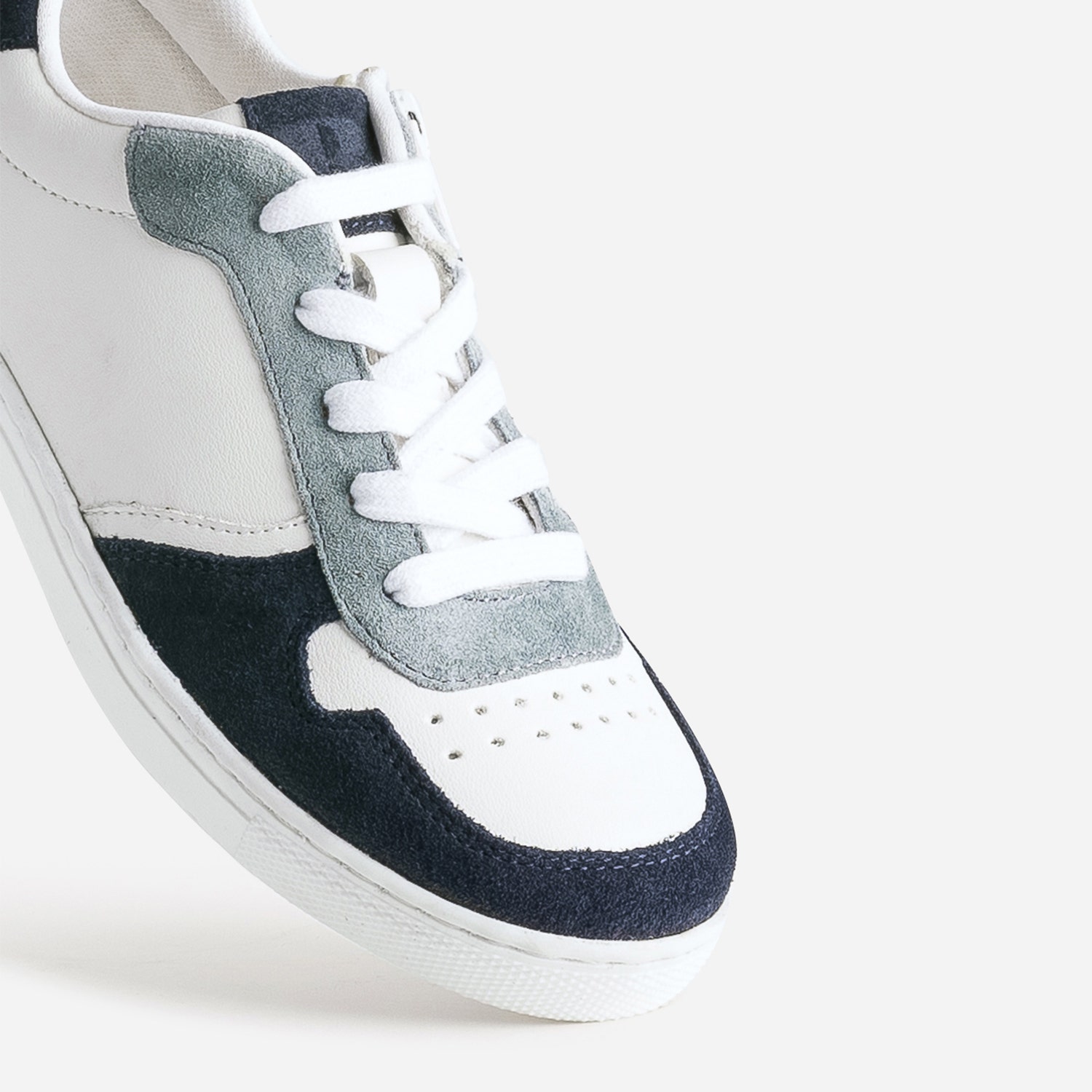 Tennis BUGGY blanche, marine et bleu grisé