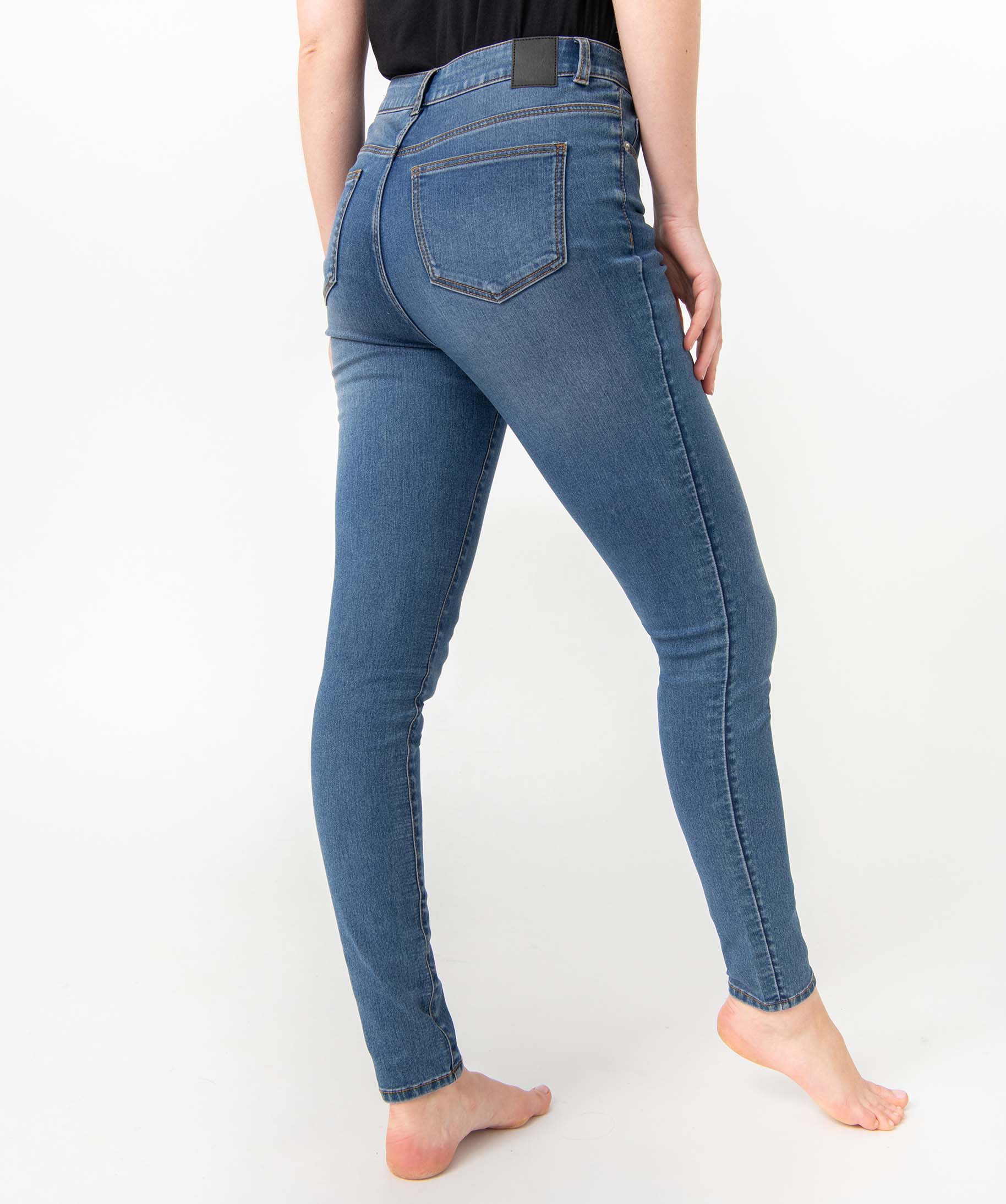 Jean femme coupe skinny taille haute brut | GEMO
