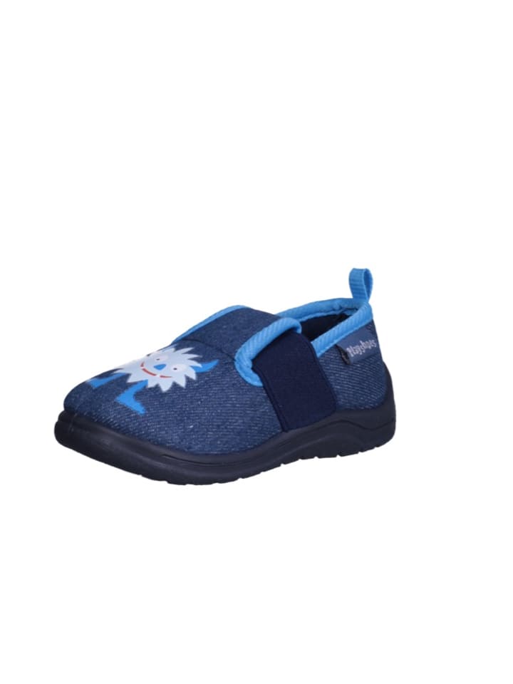 Playshoes Hausschuh Monster in Jeansblau günstig kaufen