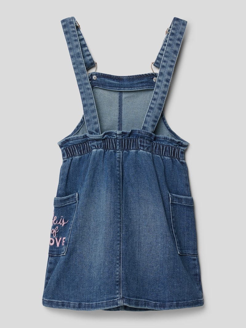 Latzkleid in Denim-Optik in blau