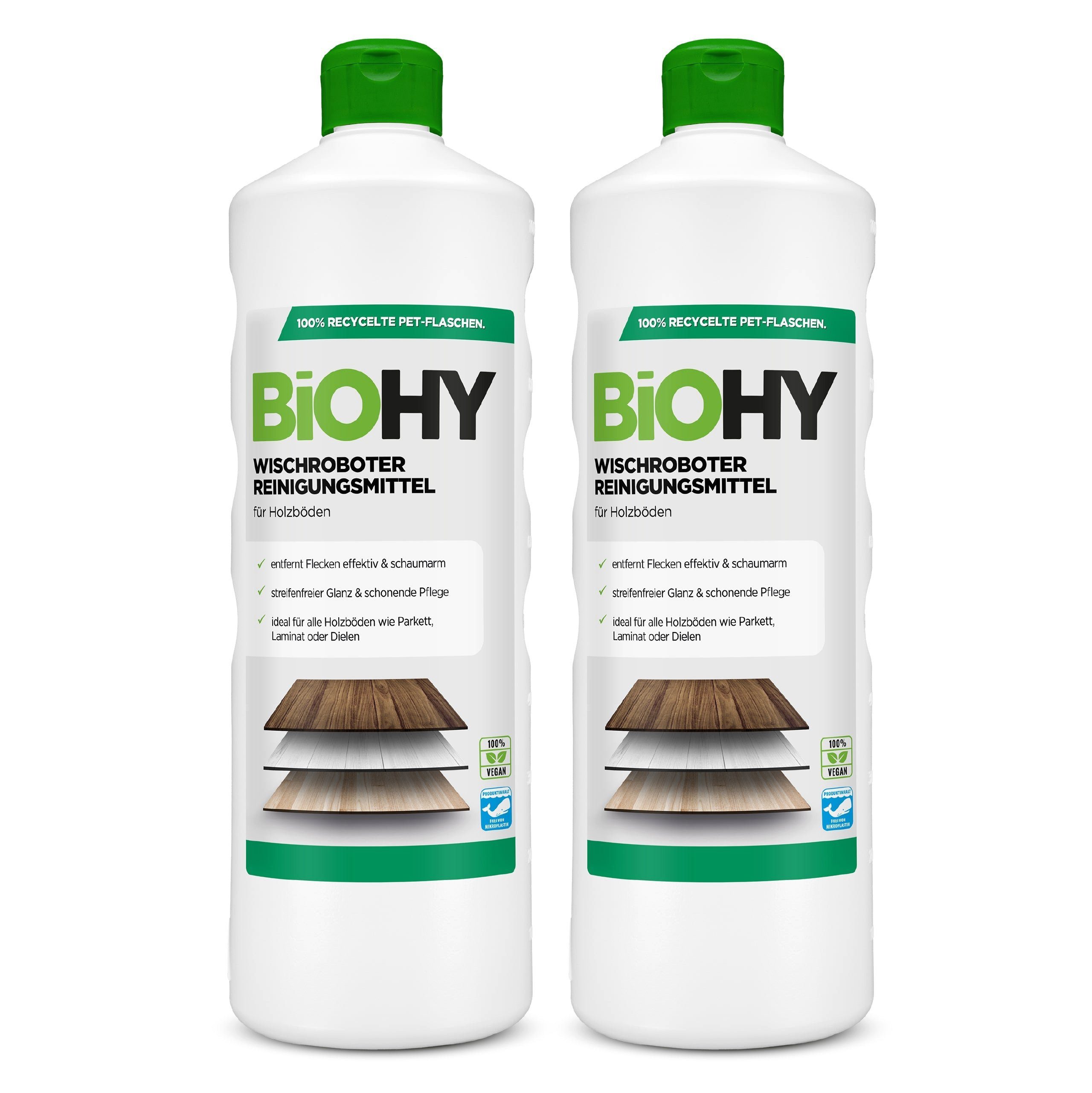 BiOHY Wischroboter Reinigungsmittel für Holzböden 1 x 250 ml Flasche... Vinyl- und Designbodenreiniger (1-St)