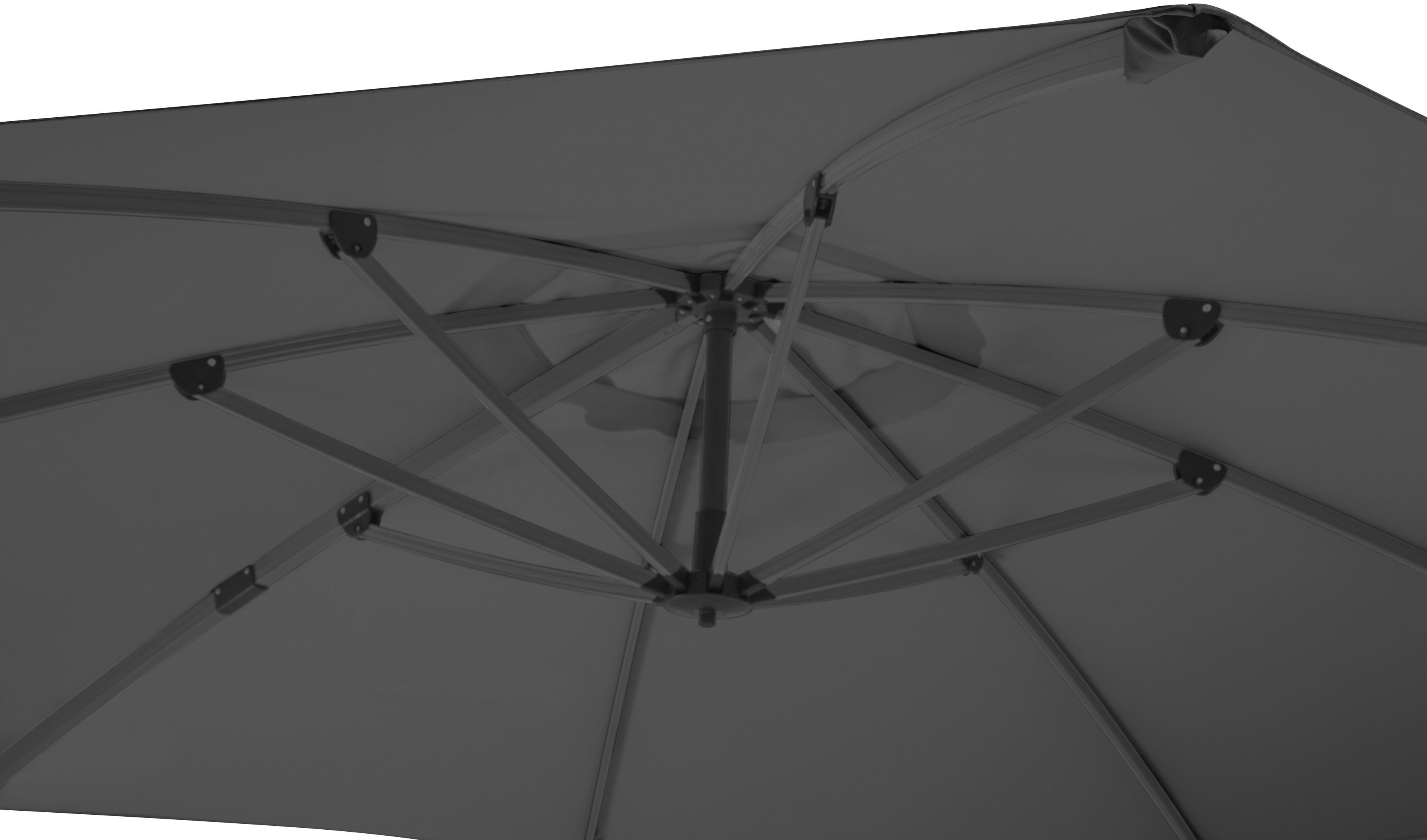 Schneider Schirme Ampelschirm Rhodos Rondo, LxB: 350x390 cm, mit Schutzhülle und Schirmständer, ohne Wegeplatten