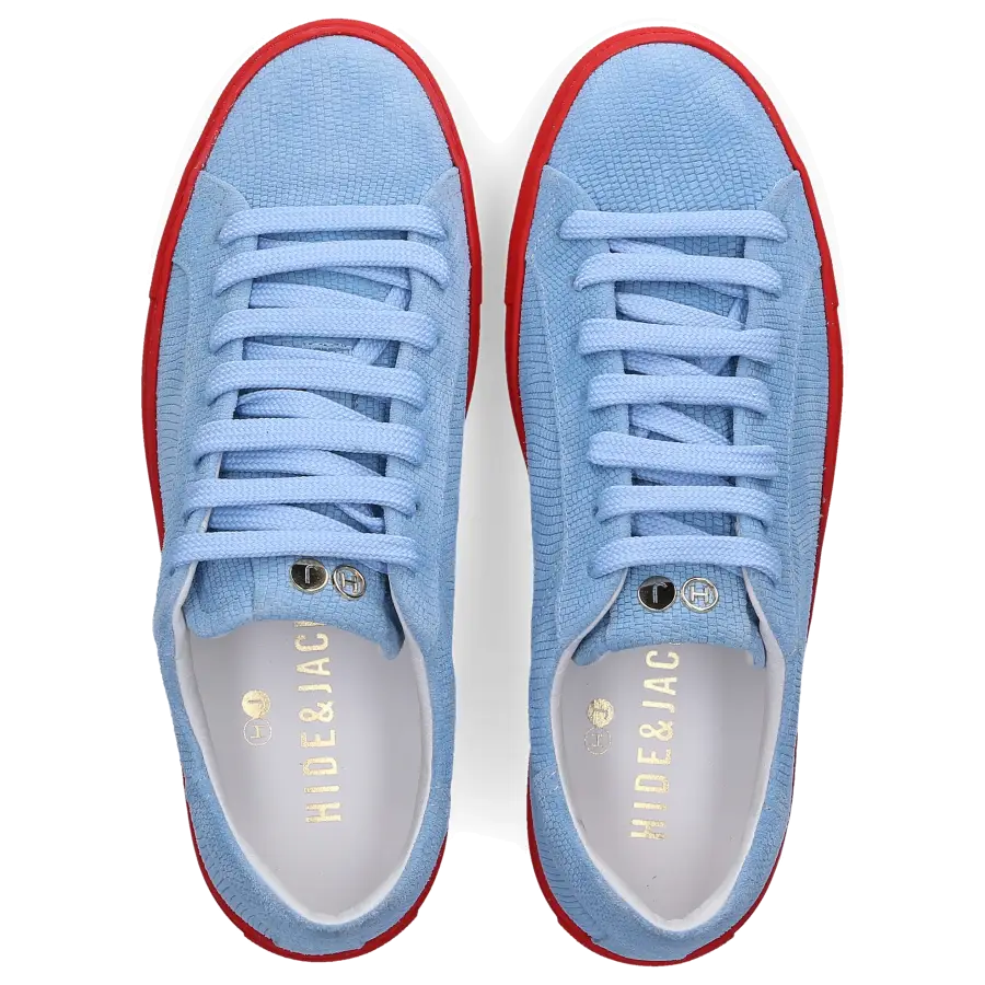Hide & Jack - Sneaker low GECKO Veloursleder Logo Prägung hellblau - blau