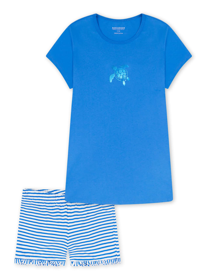 Schiesser Schlafanzug Nightwear Cotton in Aquarium günstig kaufen 176