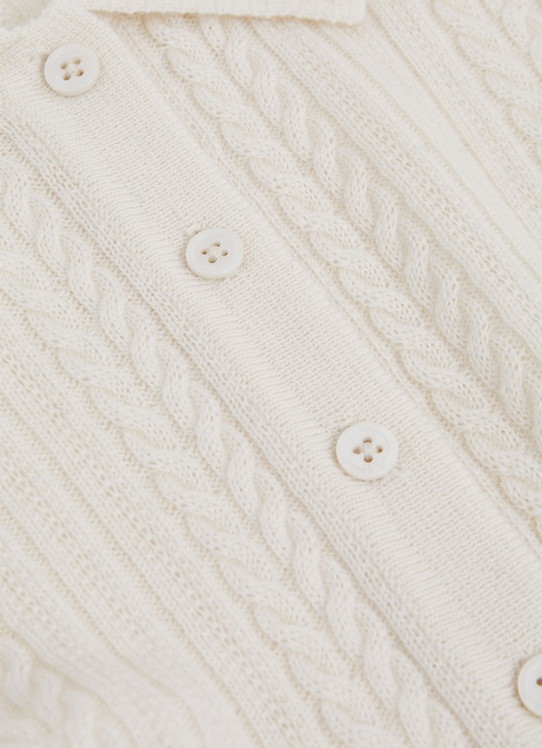 Reiss cable-knit wool pullover with polo collar