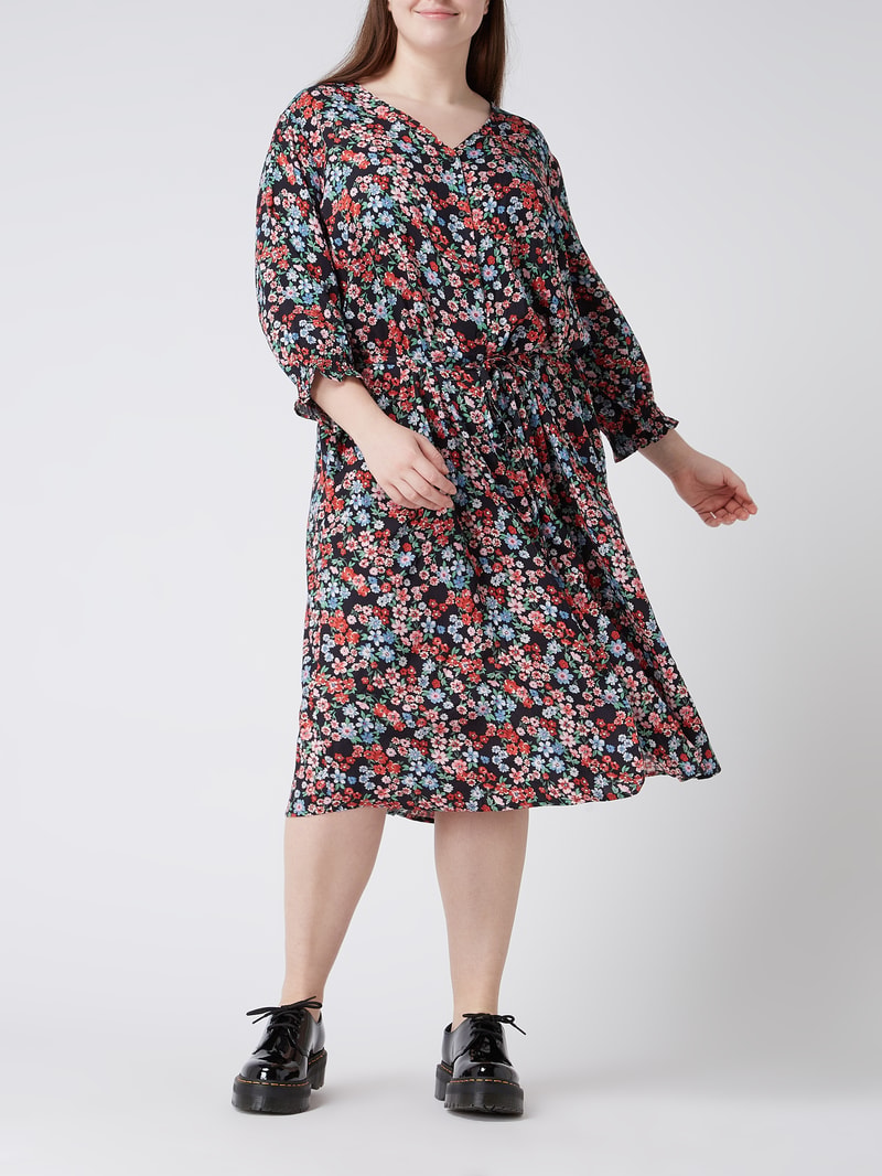PLUS SIZE Kleid aus Viskose Modell 'Simoni' in marineblau