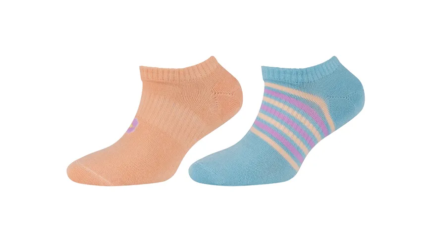 s.Oliver Kinder Sneaker Socken Silky Sustainable Motif 2er Pack blau, orange