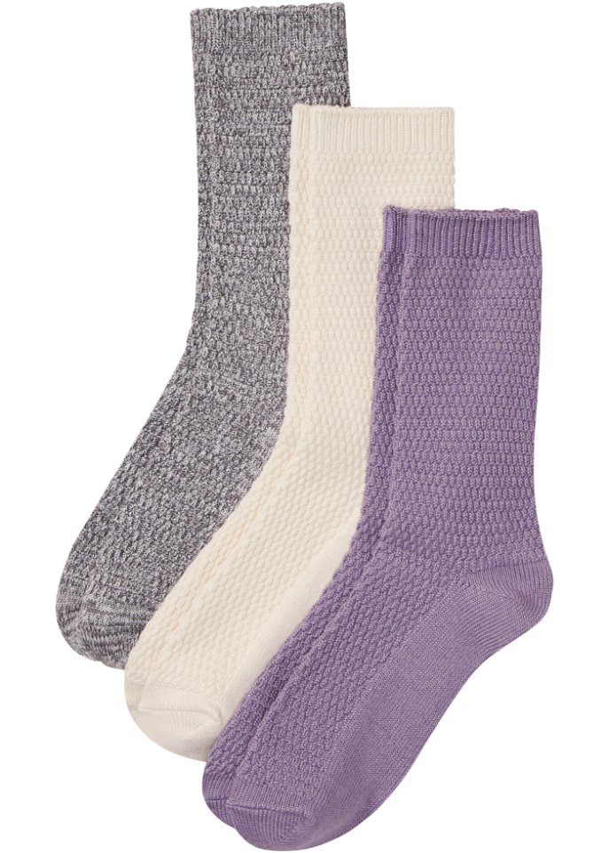 Kuschelsocken (3er Pack) mit Strukturmuster