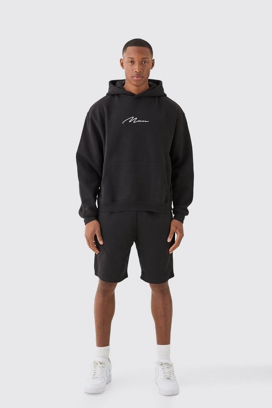 Kastiger lockerer Oversize Man Signature Trainingsanzug