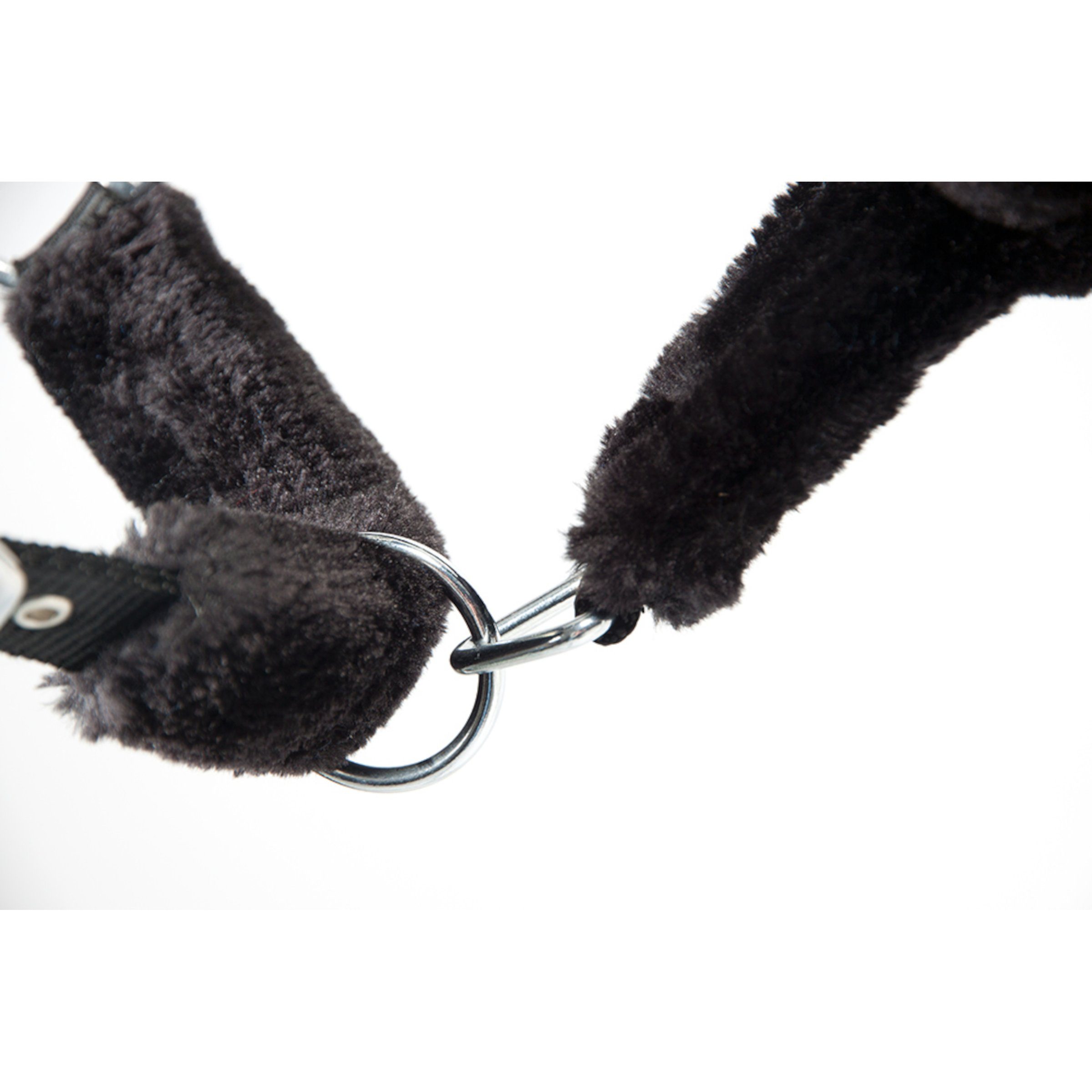 PFIFF Reithalfter Pfiff Halfter Cozy mit Kunstfell - schwarz - Vollblut, mit Kunstfell