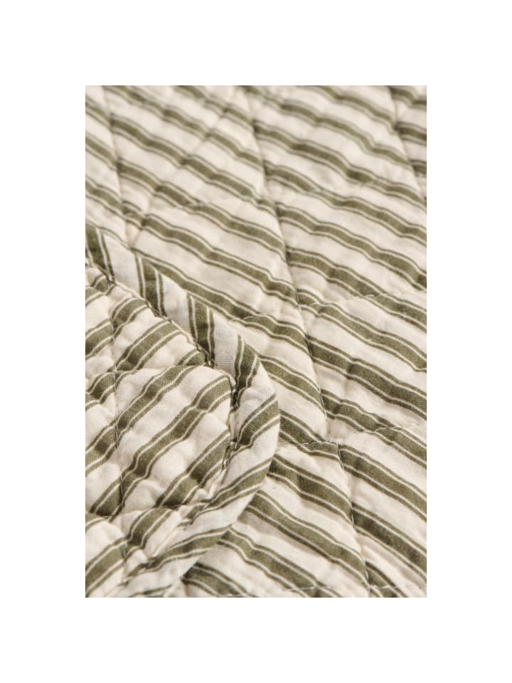 IB Laursen Quilt aus Baumwolle mit Streifen in oliv günstig kaufen onesize