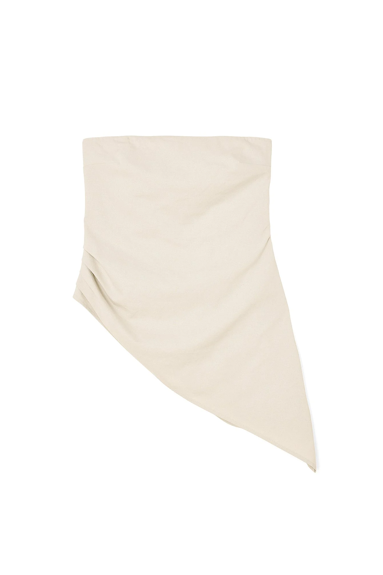 Asymmetrisches Bandeau-Top aus Leinen-Mix