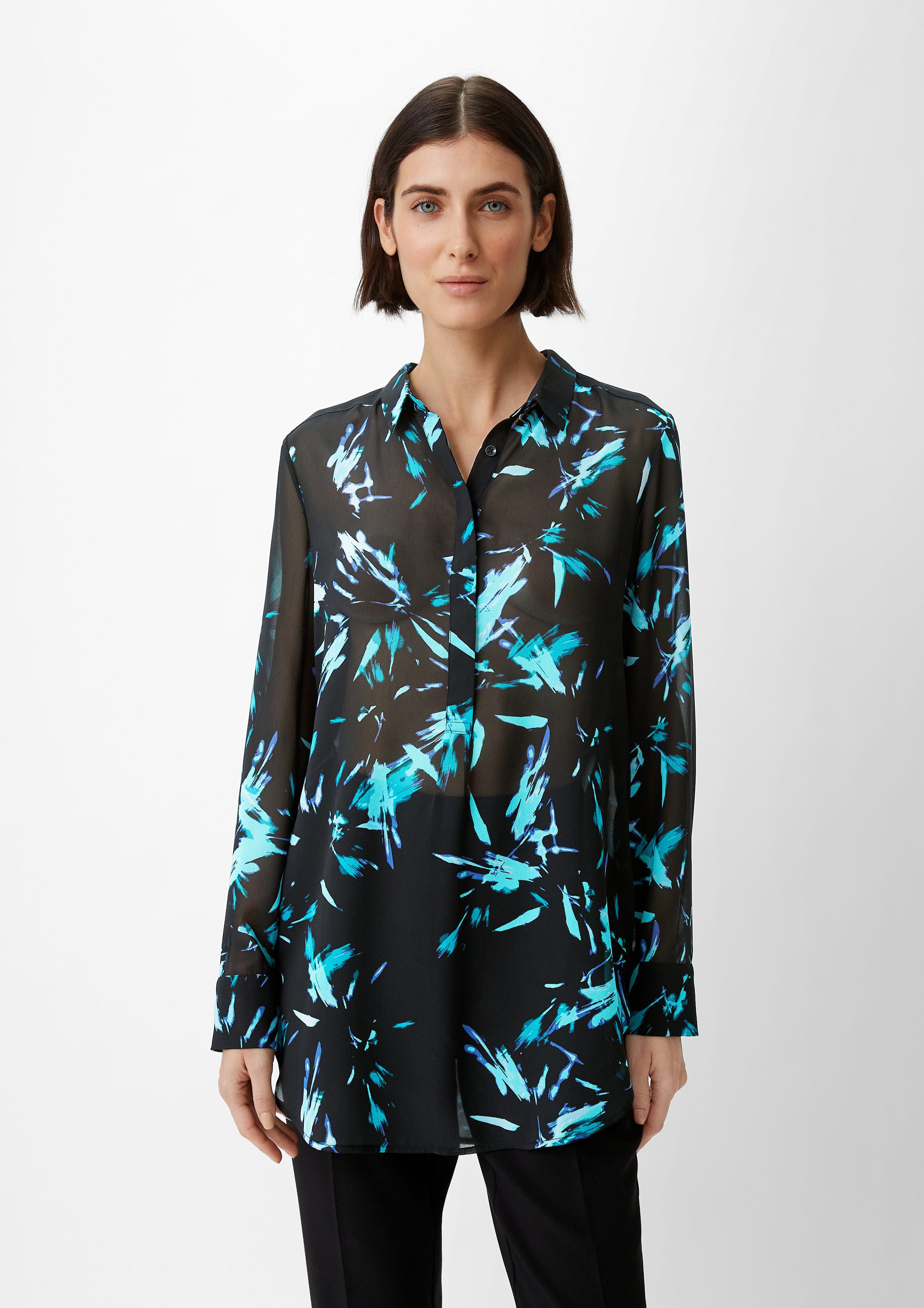 Comma Langarmbluse Bluse aus Chiffon