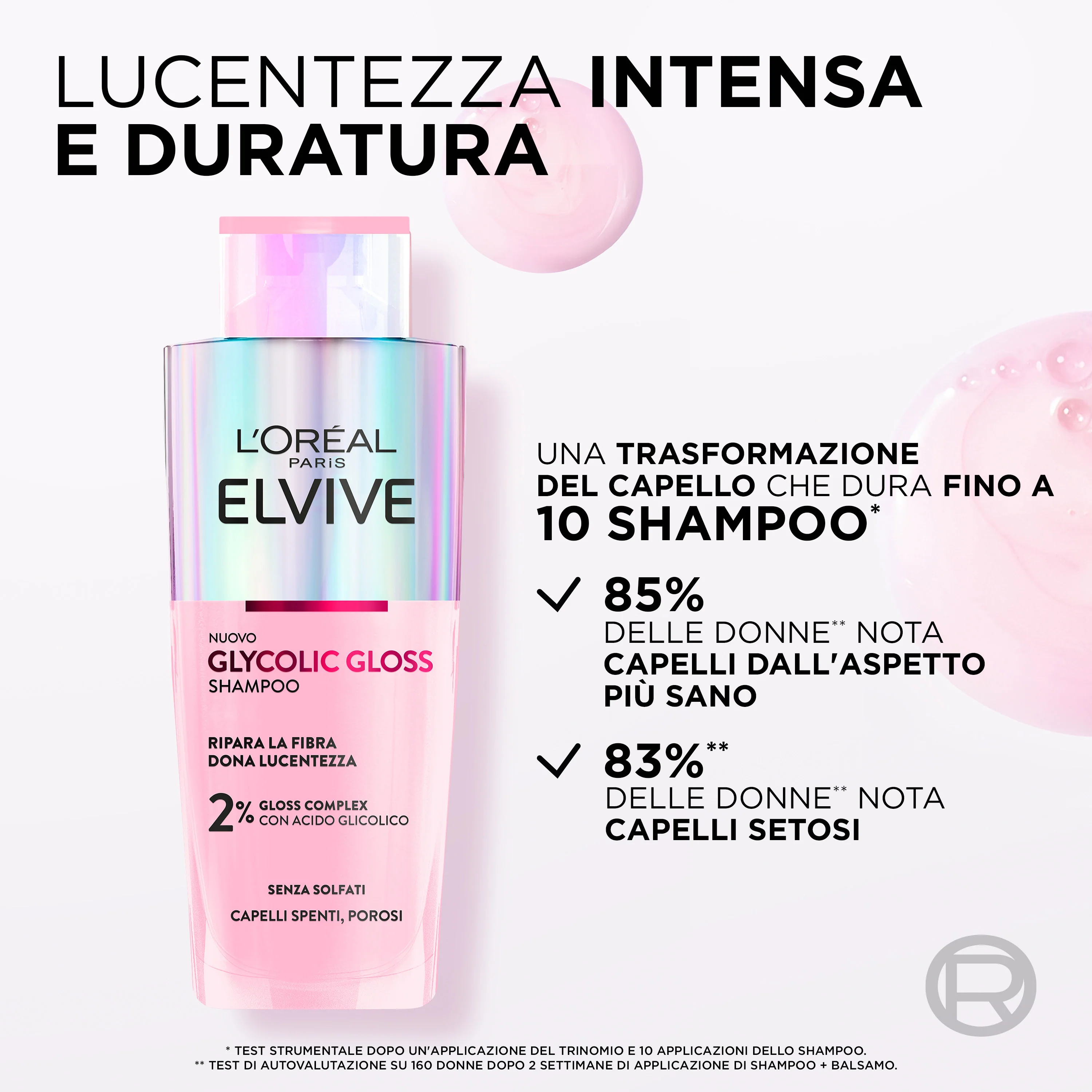 Champú Elvive Glycolic Gloss con ácido glicólico - Champú iluminador, champú reparador