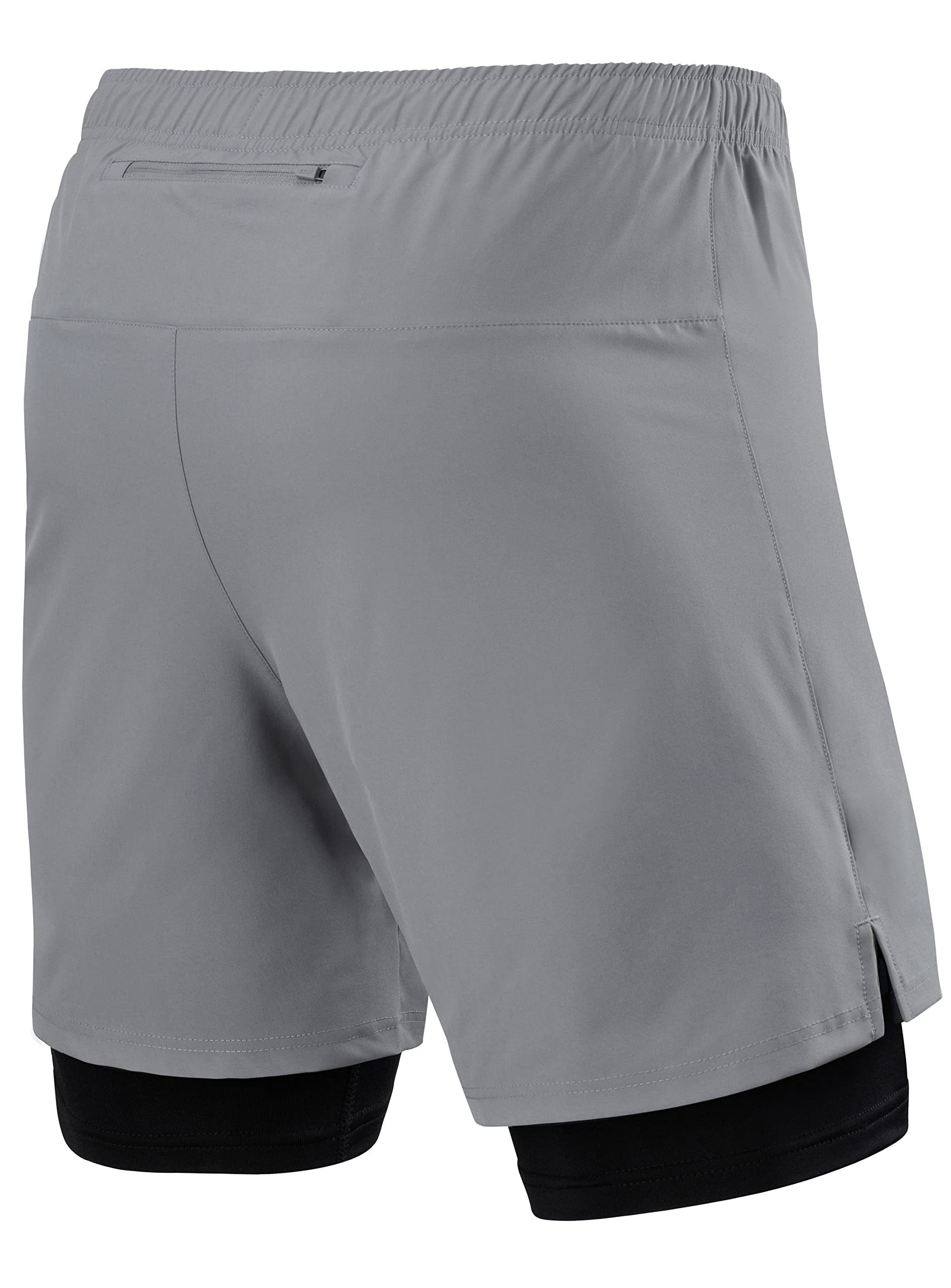 TCA Trainingsshorts TCA Herren 2-in-1 Laufhose, Hellgrau, S
