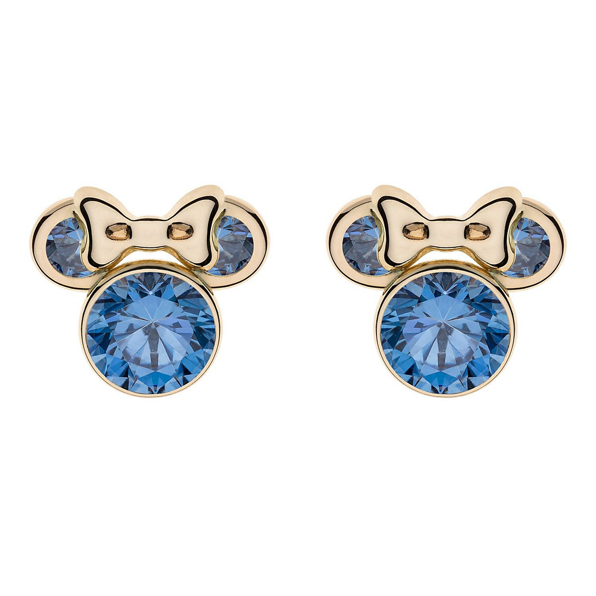 Kinder-Ohrringe Geburtsstein September Blau 375 Gold Ohrstecker