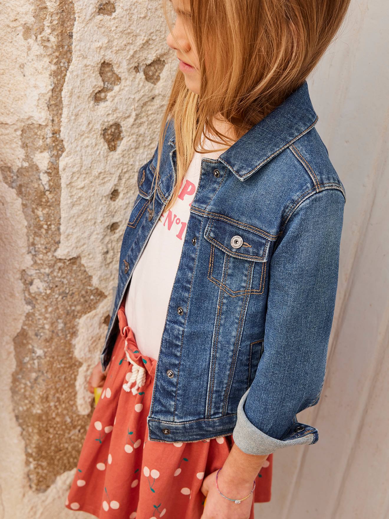 Veste en jean fille stone