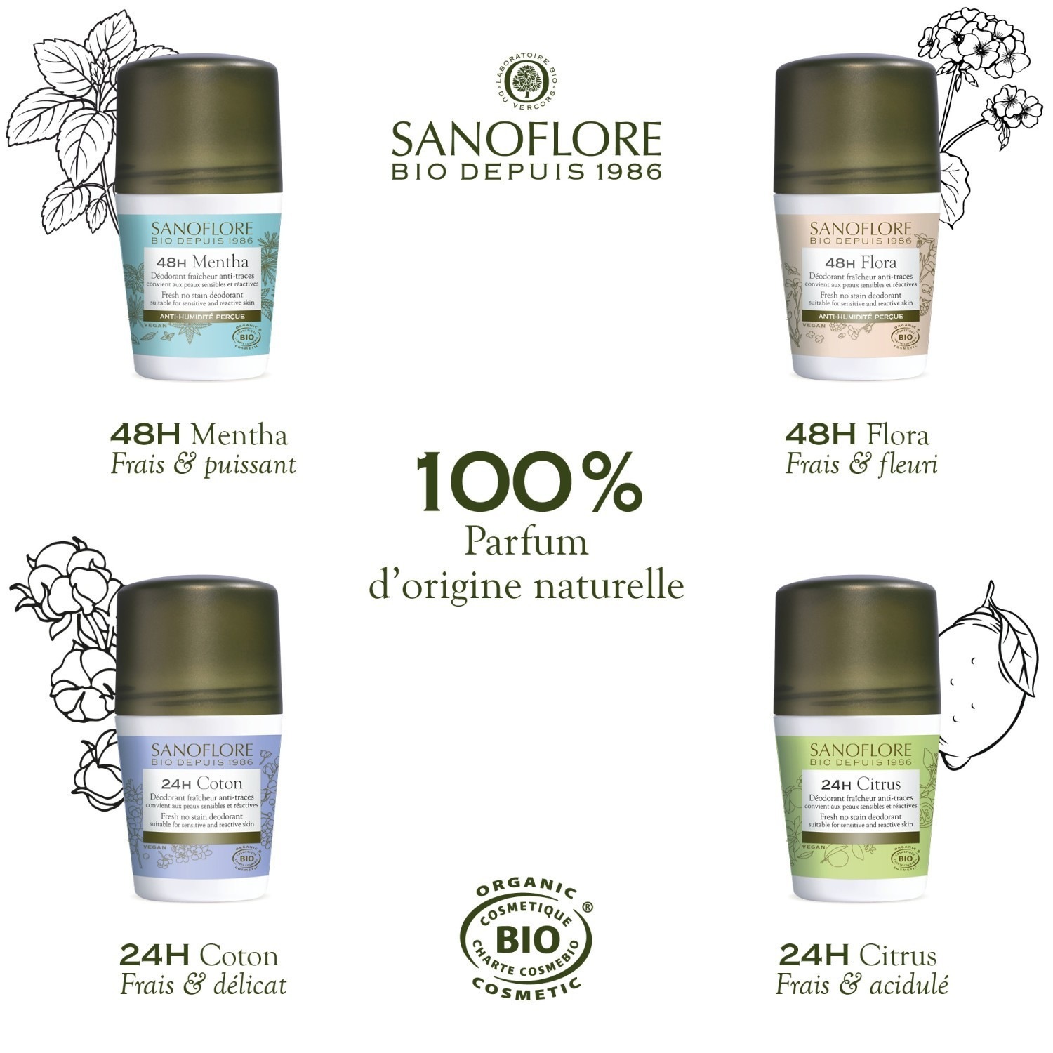 Desodorante orgânico certificado Sanoflore