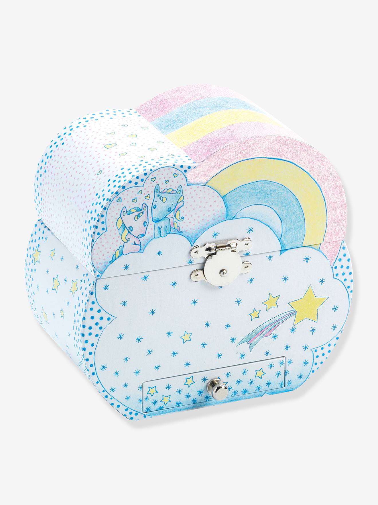 Djeco Kinder Schmuckkästchen mit Spieluhr Einhorn DJECO - blau bedruckt