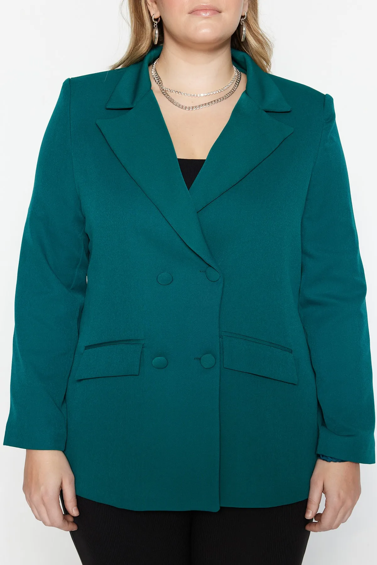 Trendyol Curve  Grüne Jacke mit Taschendetail TBBSS22CE0180