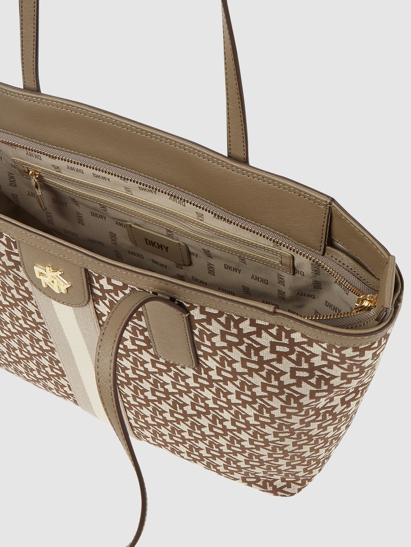 Tote Bag mit Logo-Muster Modell 'Carol' in taupe