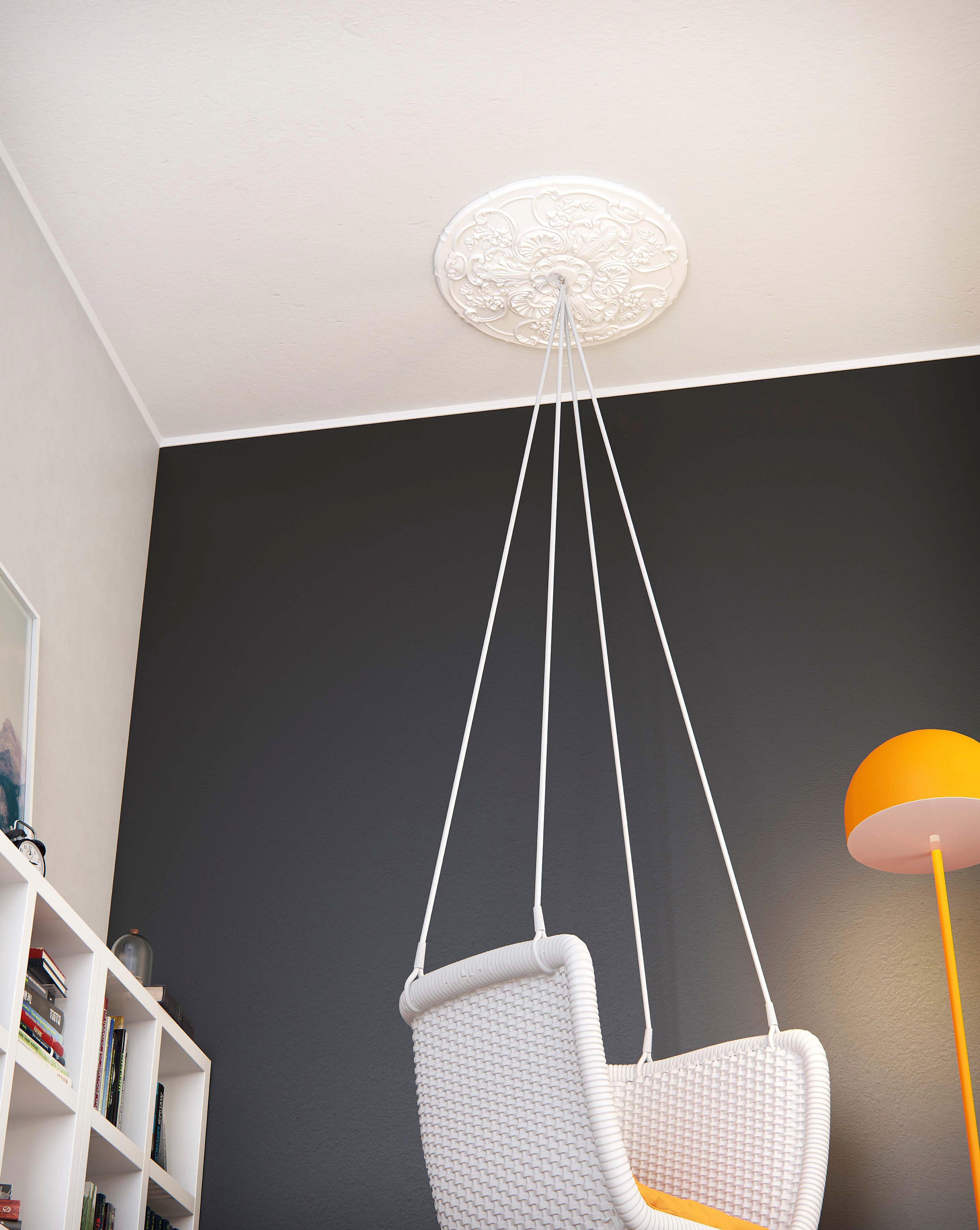 Decoflair Deckenleiste Zierleiste D2 4x2 Meter, kleben, Extrudiertes Polystyrol (XPS), Set, 4-St., qualitätvolles und widerstandsfähiges Produkt