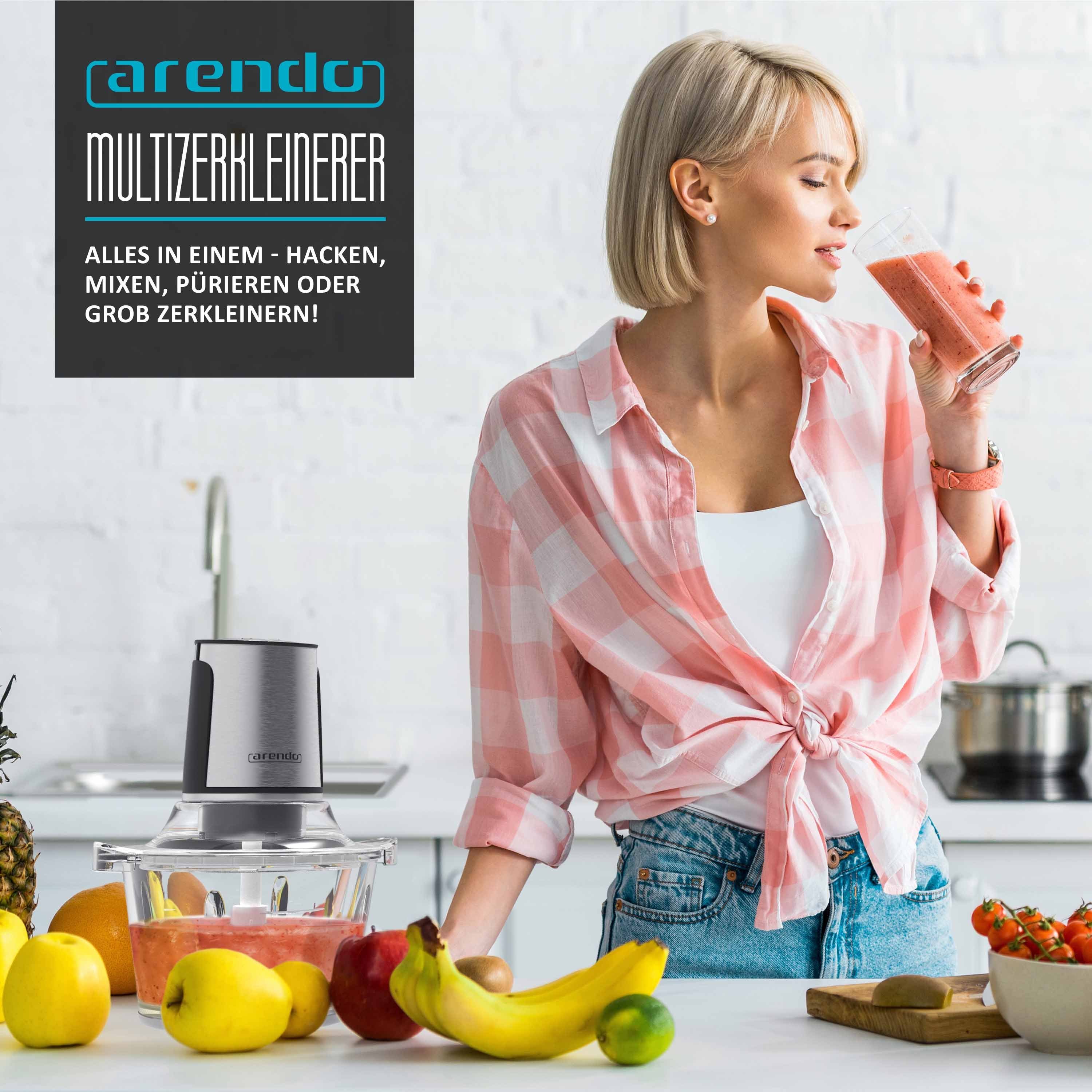 Arendo Zerkleinerer, 400 W, Elektrischer Universal Multizerkleinerer mit 1,5 L Glasbehälter