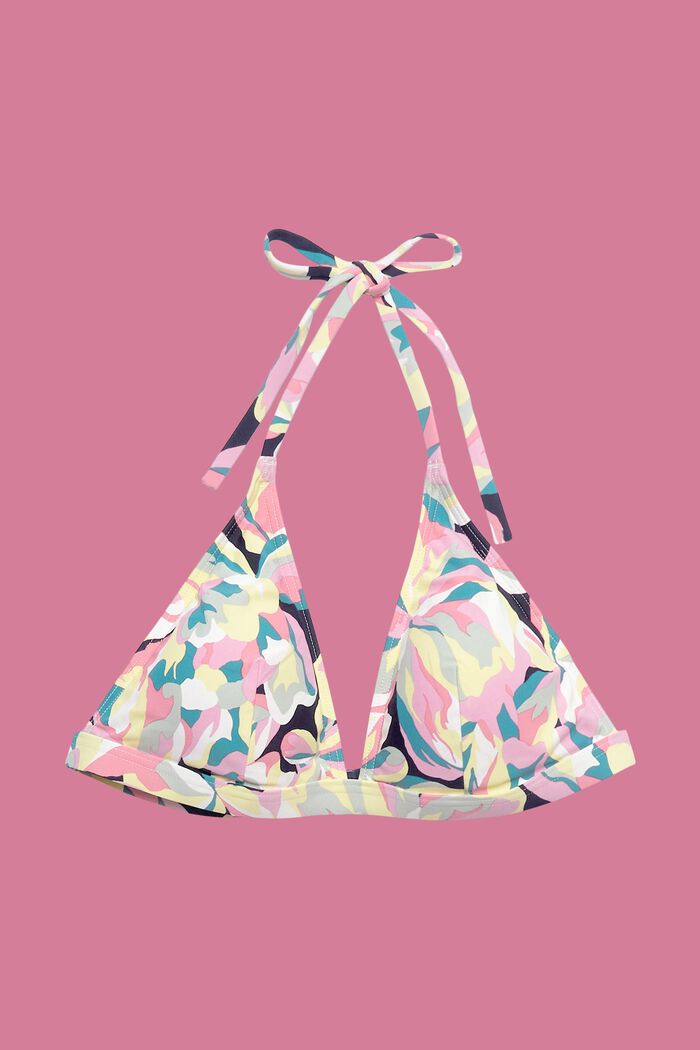 Neckholder-Bikinitop mit floralem Print