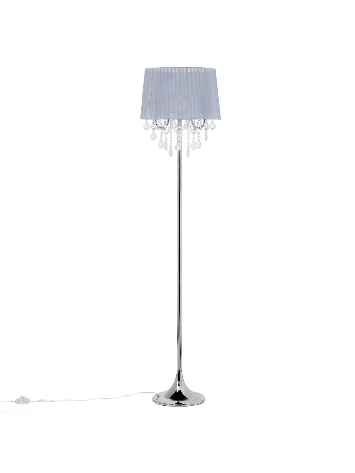 Beliani Stehleuchten EVANS in Silber/Grau - (W) 40 x (H) 165 x (L) 40 cm günstig kaufen onesize