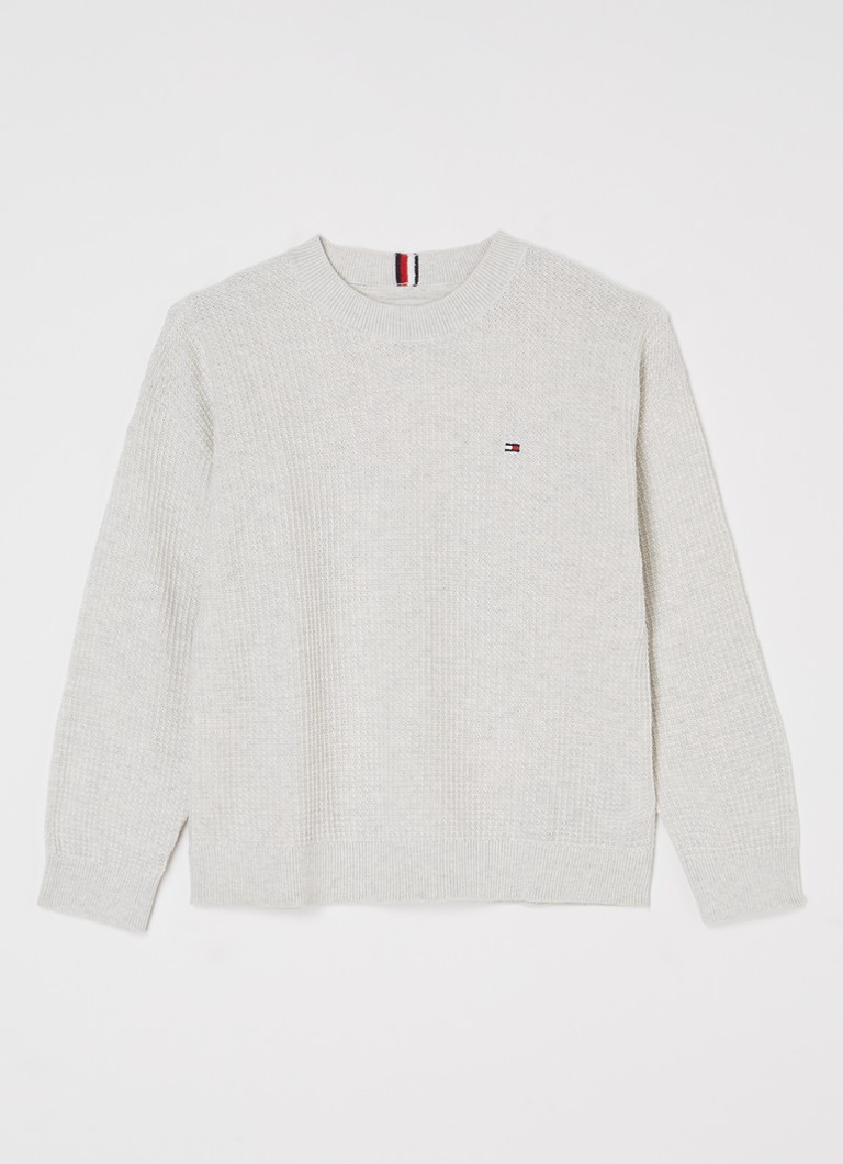 Pulover Tommy Hilfiger texturat tricotat fin