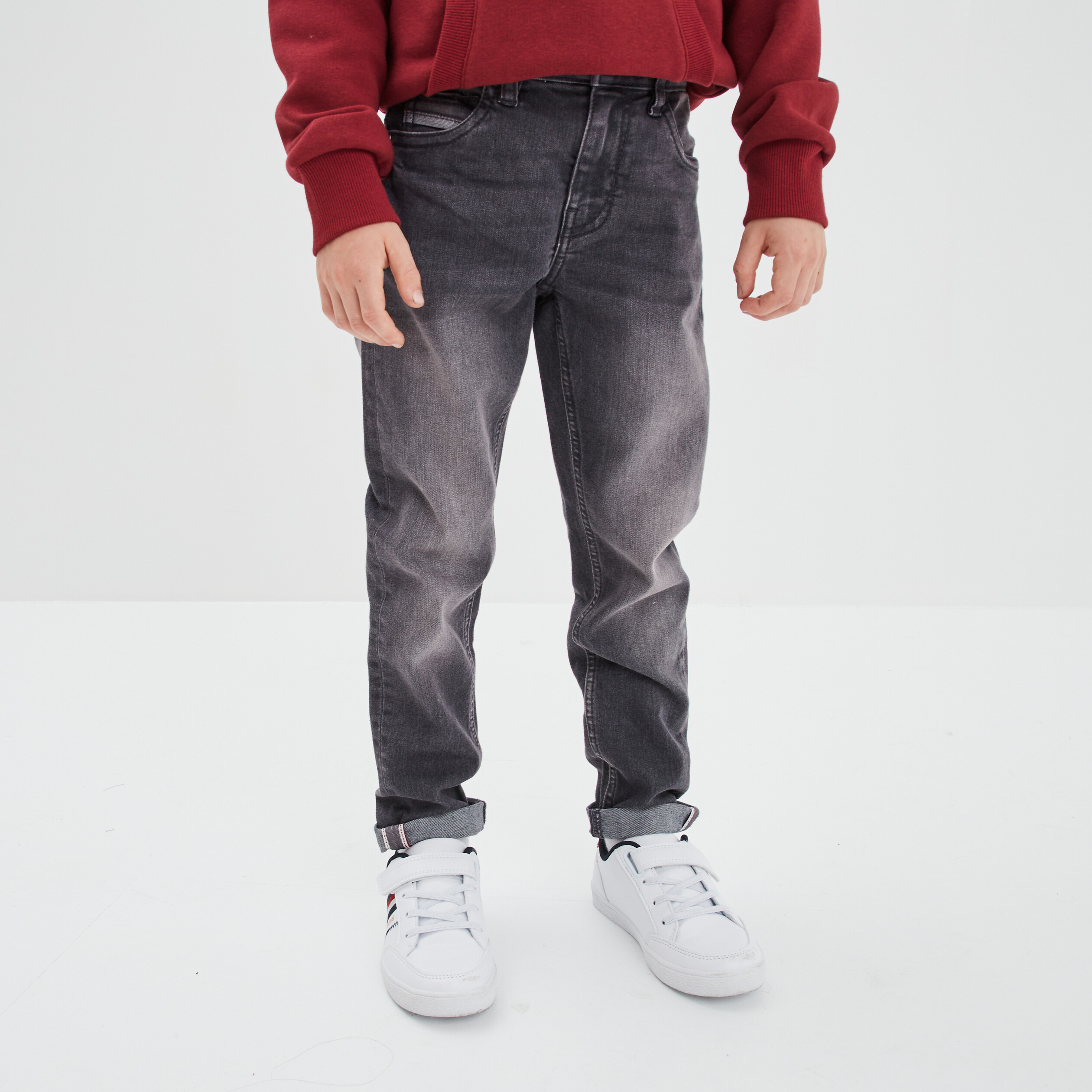 Jeans slim stretch Creeks denim gris garçon | La Halle