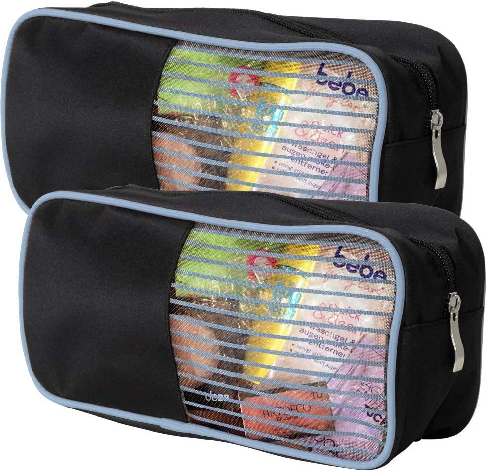 Trendyshop365 Kosmetiktasche im Doppelpack 2 Kulturbeutel versch. Farben (Set, 2-tlg), mit Sichtfenster