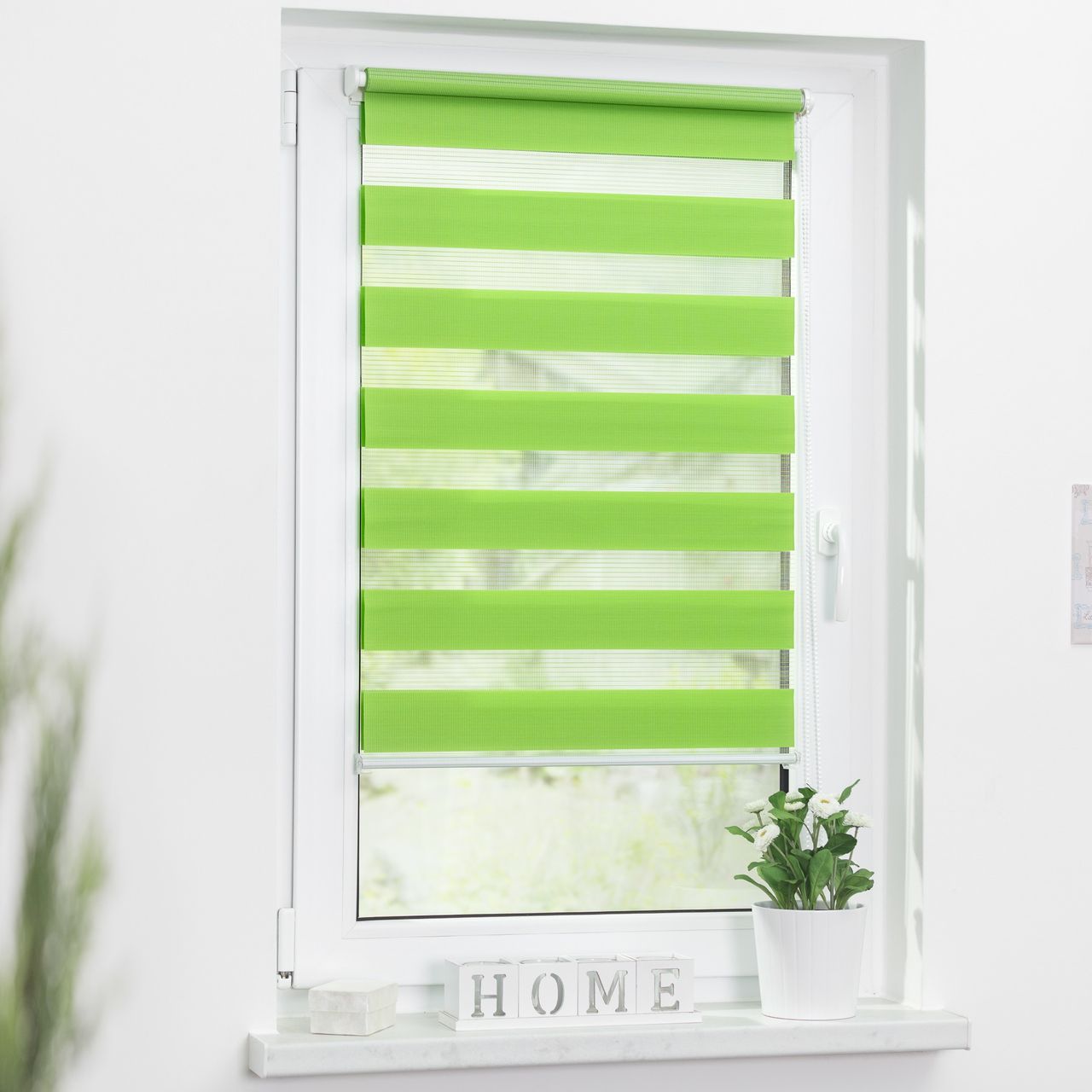 Lichtblick Duo-Rollo Klemmfix, ohne Bohren - Grün, 80 cm x 150 cm (B x L)