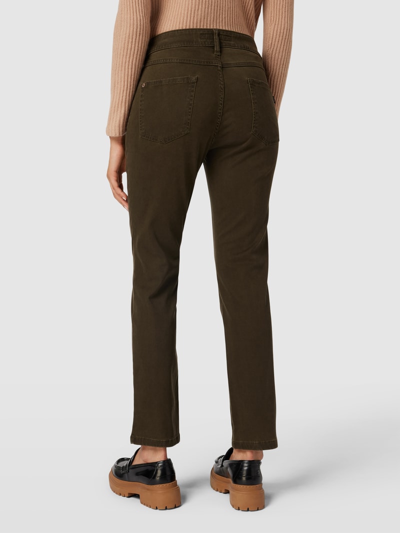 Jeans im 5-Pocket-Design Modell 'CORA' in olivgrün
