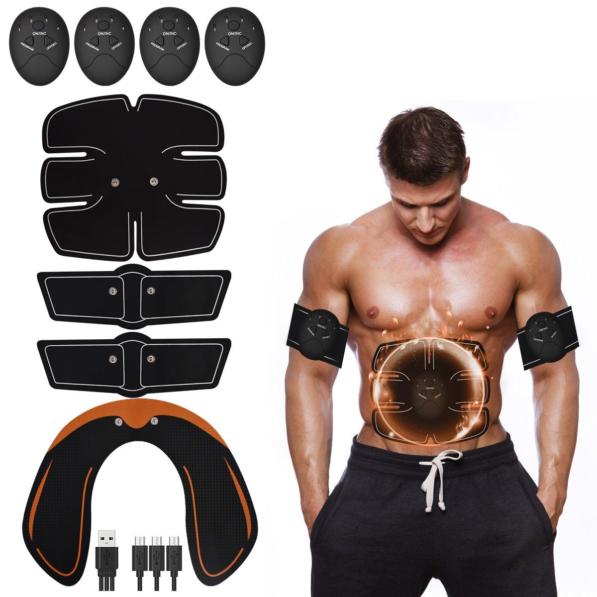 7Magic EMS-Po-Trainer, ABS-Trainingsgerät,6 Modi,9 Geschwindigkeitsstufen