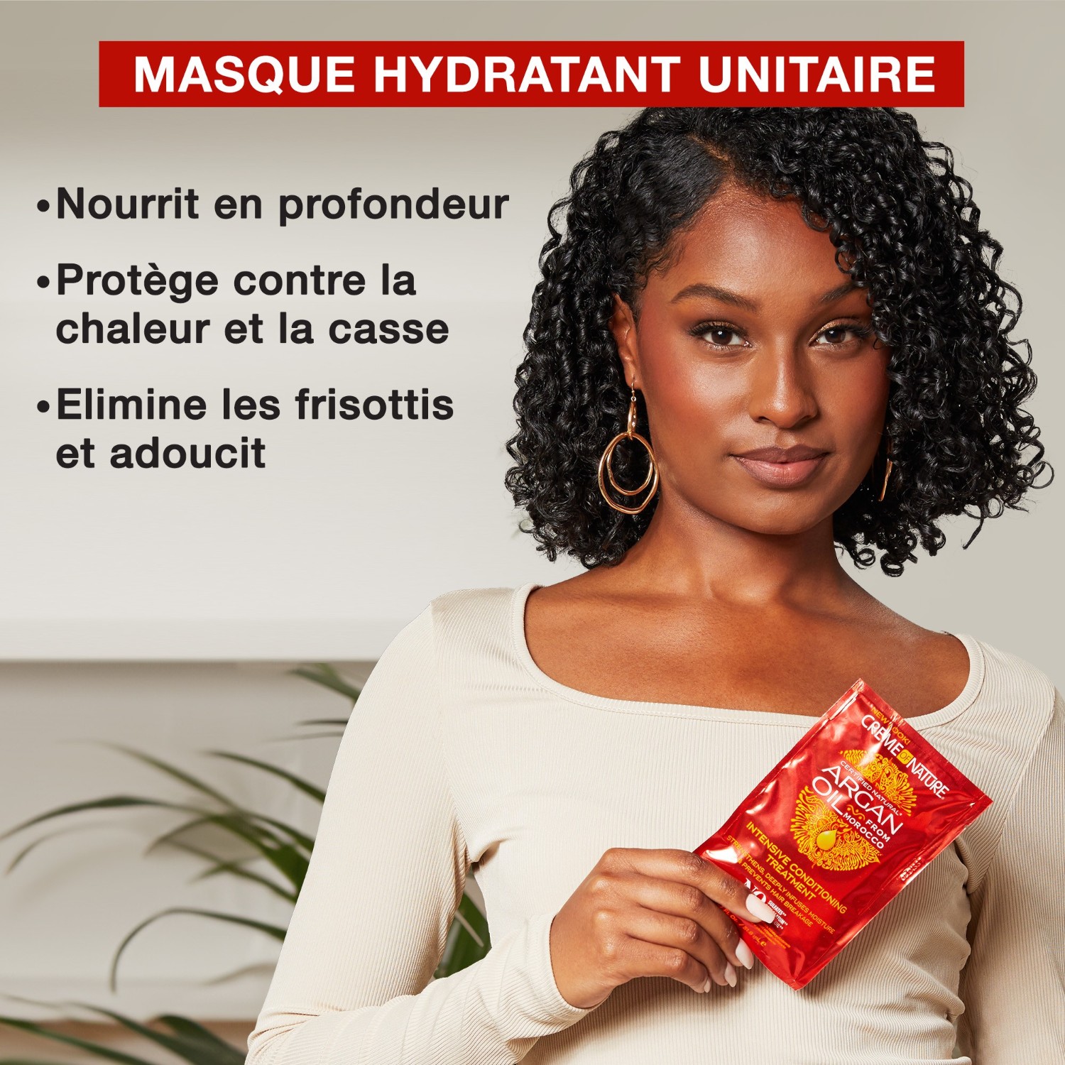 Pojedyncza maska do twarzy bez siarczanów od Creme of Nature Argan