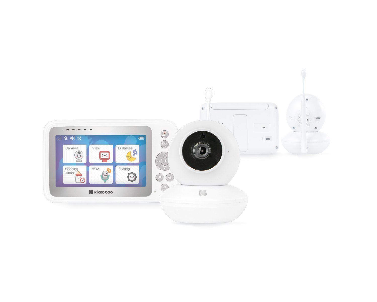 Kikkaboo Babyphone Babyphone Aneres, FHSS-Technologie, Schlaflieder, Nachtsicht, Alarm
